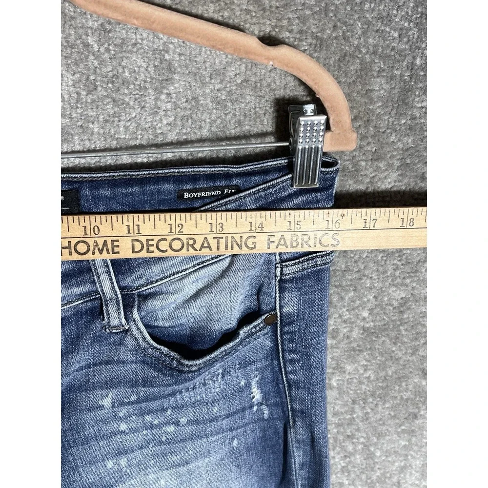 Judy Blue Boyfriend Fit Jeans Womens Juniors Sz 9/29 Blue Stretch Distressed